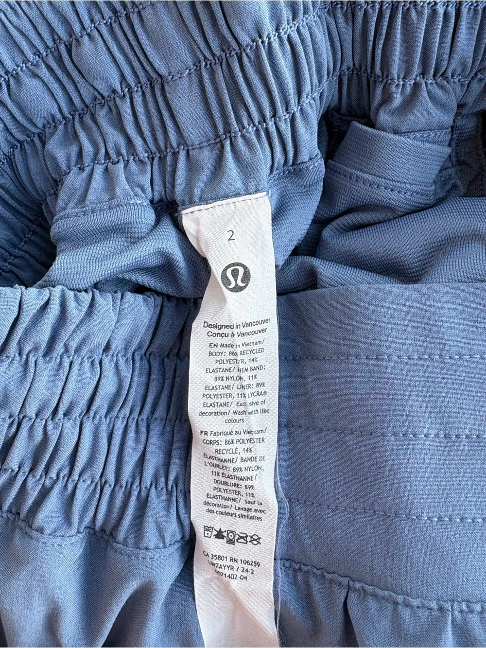 lululemon athletica Ruched High-Waist Athletic Shorts — Slate Blue